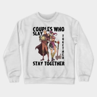 Roleplaying RPG Couple Gift Valentines Day Wizard Barbarian Crewneck Sweatshirt